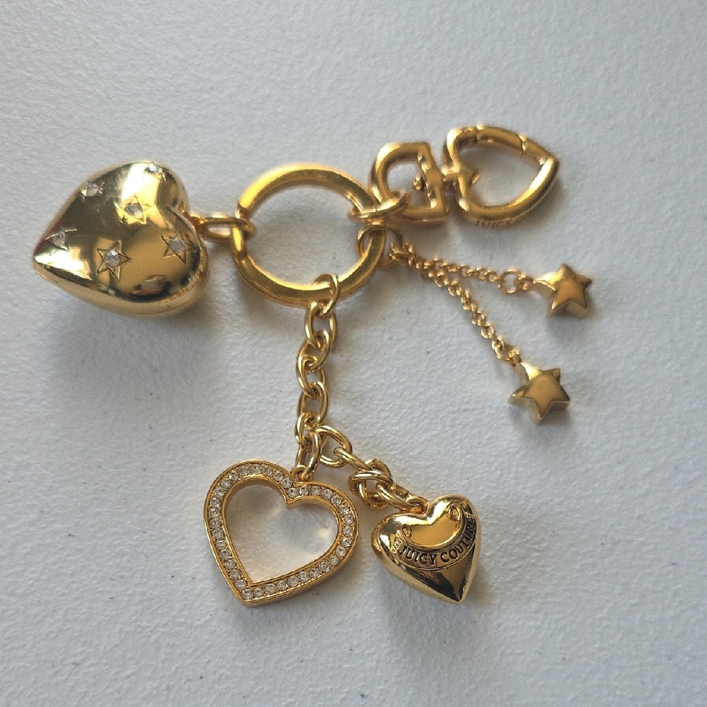Juicy Couture Gold Heart Charm Keychain